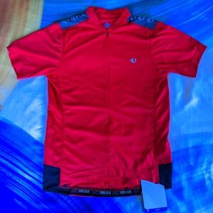 NWT Pearl Izumi Men's Quest Cycling Jersey - Red 3/4 Zip, Short Sleeve (Small)